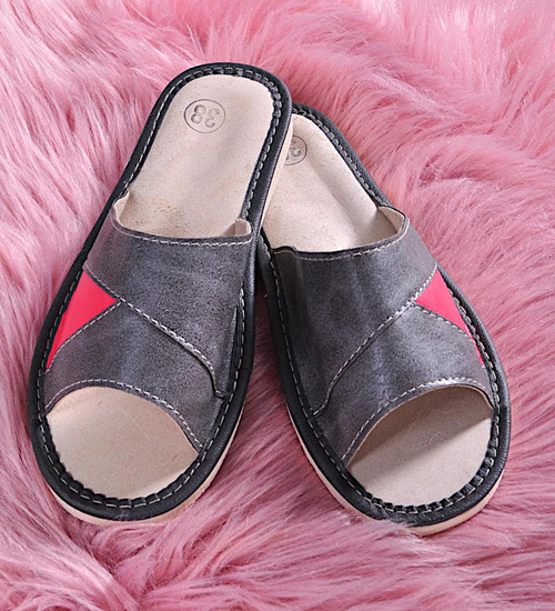 Szare klapki domowe /A4-1 10928 S195/