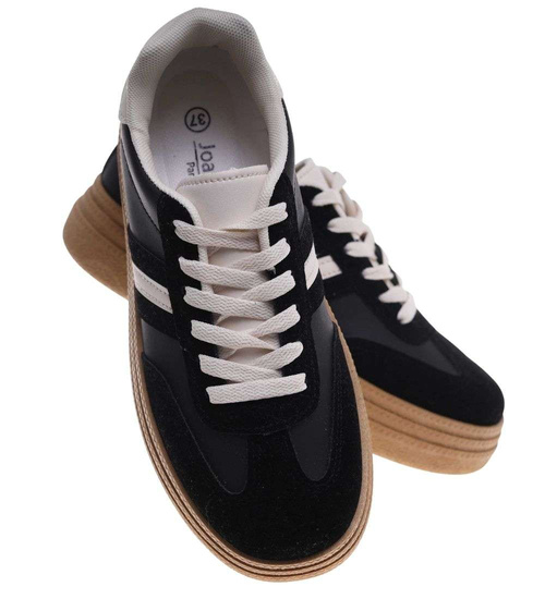 Czarne trampki na platformie /G5-1 18813 W288/