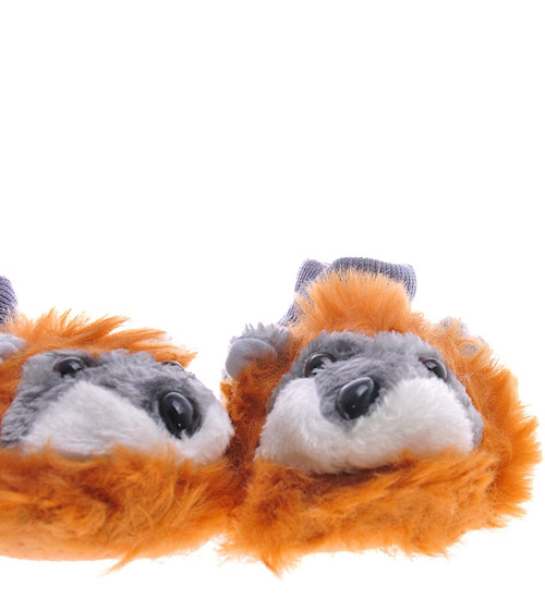 Szaro brązowe kapcie zwierzaki /E3-1 12959 T195/