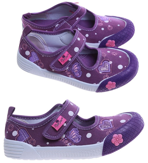 Fioletowe dziewczęce tenisówki na rzep /E2-1 17427 T182/