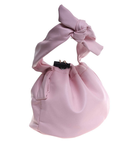 Różowa torebka worek z kokardą /H2 K3 TB667 G105/