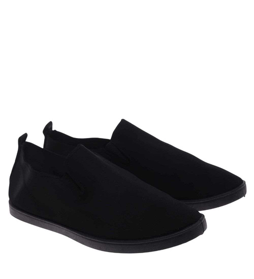 Wsuwane czarne tenisówki slip on /A5-2 18676 T242/