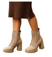 Damskie botki na obcasie Khaki /F9-1 18335 W305/
