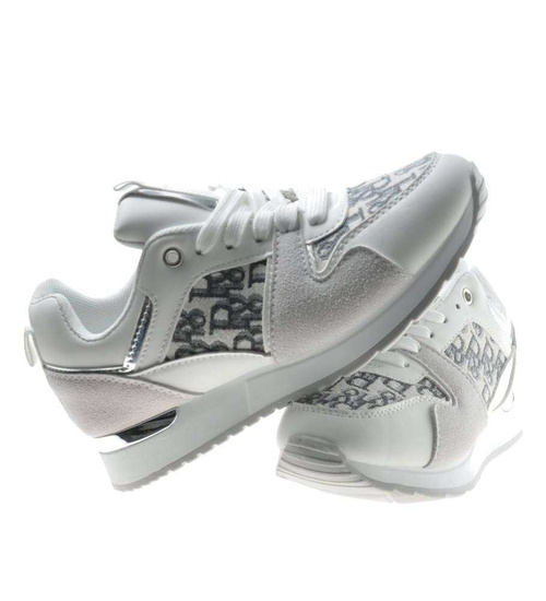 Białe damskie buty sportowe /D7-2 8000 S518/