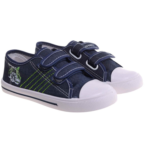 Granatowe tenisówki chłopięce na rzepy /C5-1 18031 T189/