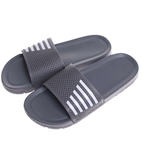 Szare wodoodporne klapki męskie plażowe /E8-1 18370 T188/