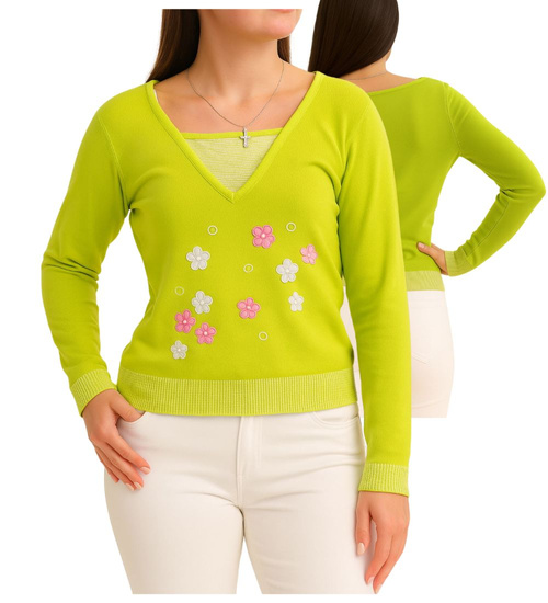 Zielona bluzka sweter damski /H2 K42 ub988 S0/