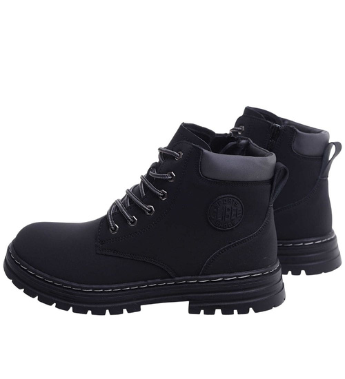 Czarne chłopięce buty trapery /C1-1 18448 T432/