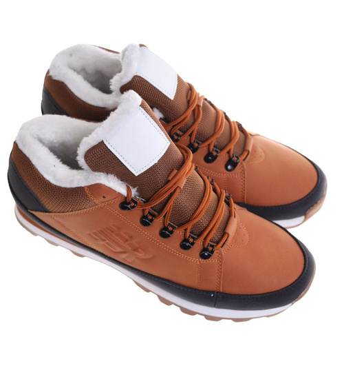 Ocieplane brązowe męskie buty trekkingowe ost458