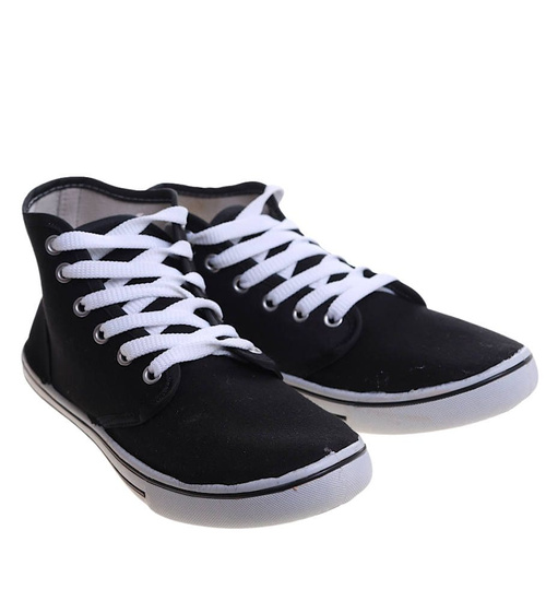 Wysokie trampki damskie Czarne /A5-3 13874 S097/