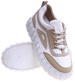 Sznurowane trampki damskie White khaki /F8-2 13661 S247/