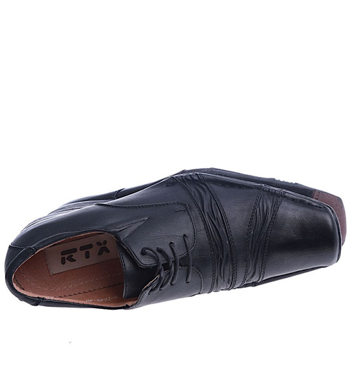 Czarne sznurowane pantofle męskie /A6-1 14120 S188/