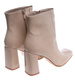 Beżowe botki damskie na słupku /G6-1 18152 T224/