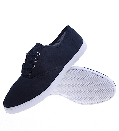 Granatowe damskie tenisówki /A4-2 13437 S175/