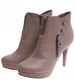 Wysokie damskie botki na szpilce Khaki /C4-3 16623 T140/