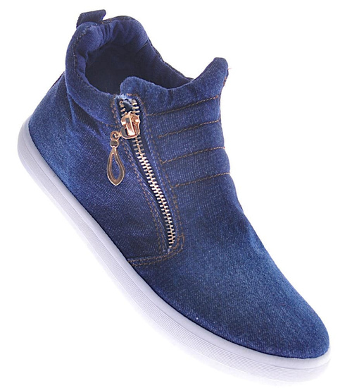 Jeansowe wsuwane trampki granatowe /G7-2 12448 T293/