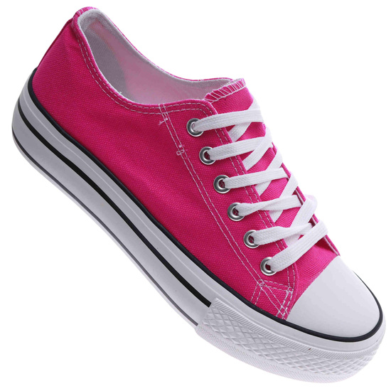 Fuksjowe trampki damskie na platformie /D7-3 17463 G230/