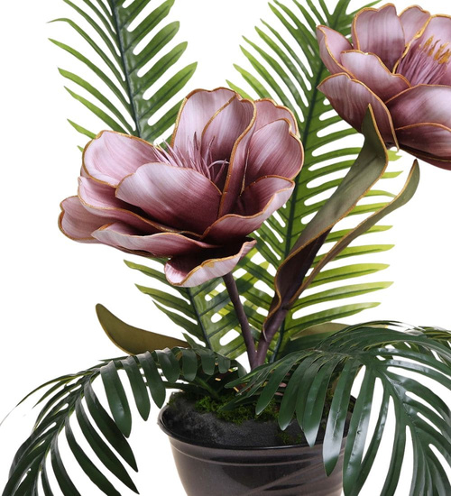 Duży stroik różowo złote kwiaty KOMP157 M500