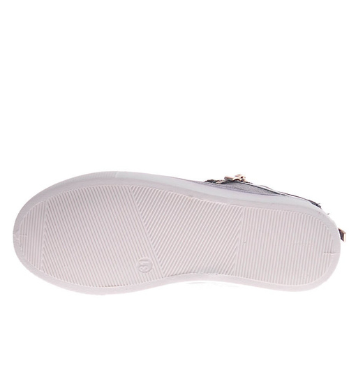 Dziewczęce trampki z wysoką cholewką Czarne /D8-2 11184 S190/