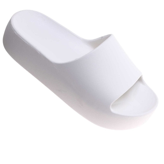 Białe wodoodporne klapki plażowe na platformie /D9-2 17846 G182/