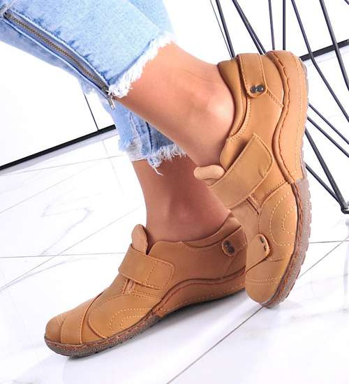 Damskie półbuty w kolorze Camel  /D2-2 12328 T290/