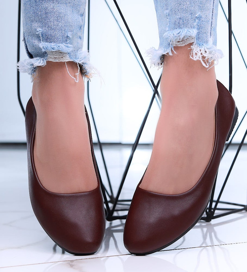 Bordowe baleriny damskie /A7-2 13357 T192/