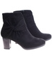 Czarne botki damskie na słupku /A7-1 16901 T227/