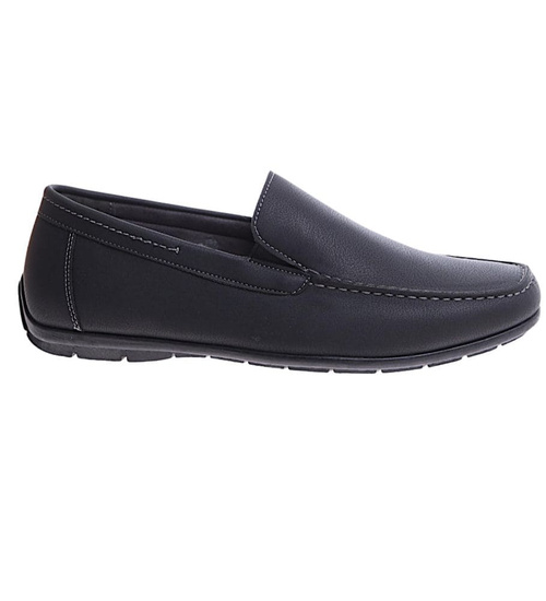 Męskie czarne półbuty mokasyny /G3-3 14217 S398/