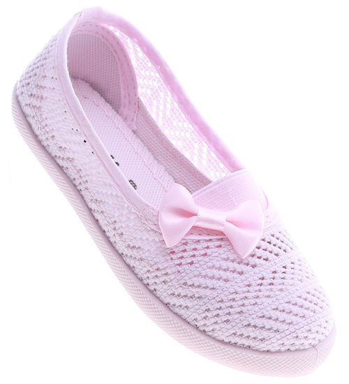 Koronkowe dziewczęce tenisówki Różowe /B5-2 13352 T8/