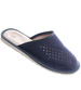 Męskie domowe kapcie ze skóry zamszowej Granatowe /G1-1 7892 S195/