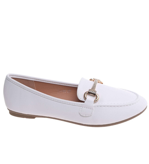 Wsuwane białe baleriny lordsy /H2 18479 W7-38/