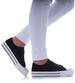 Koronkowe czarne trampki damskie na platformie /E9-2 17466 H2 G230/