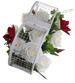 Kompozycja kwiatowa- białe róże w dużym białym sercu /Komp107 P427/