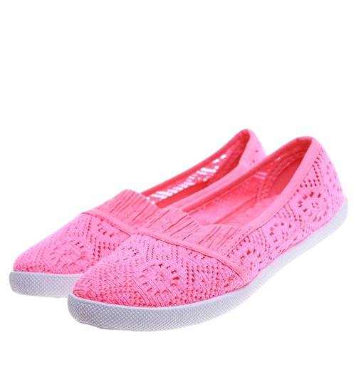 Fuksjowe ażurowe tenisówki dziewczęce /F4-2 15835 T069/