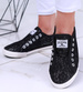 Wsuwane czarne trampki damskie /G3-1 16494 G8-6/