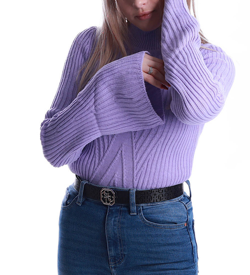 Śliczna jasno fioletowa bluzka z szerokimi rękawami /E2-1 UB449 T?/