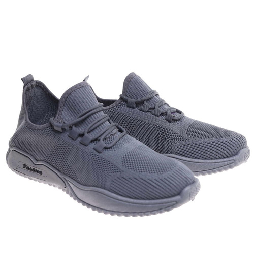 Szare wzuwane męskie buty sportowe /B4-1 18019 T288/