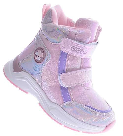 Ocieplane sportowe botki dziewczęce Różowe /C6-2 12681 T545/ Ocieplane sportowe botki dziewczęce Różowe /C6-2 12681 T545/