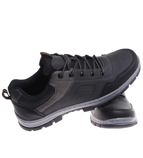 Buty trekkingowe Szare wiązane /A1-3 18016 T484/