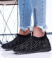 Wsuwane elastyczne czarne buty sportowe /D3-2 16050 T184/