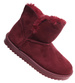 Bordowe kozaki śniegowce z futerkiem /E8-2 18359 T195/