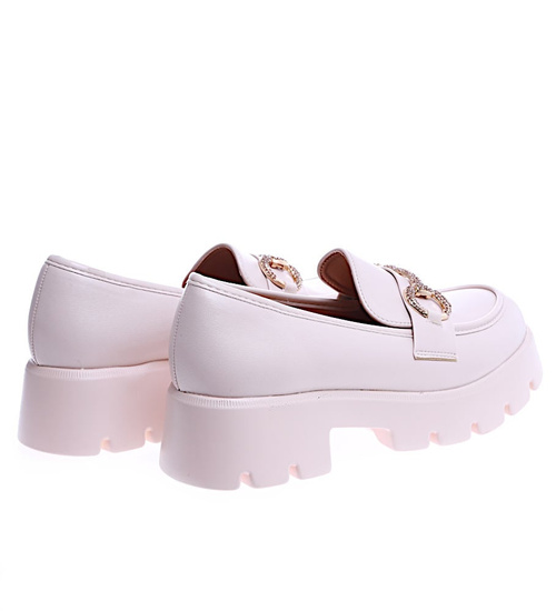 Wiosenne półbuty mokasyny na platformie /F9-1 14641 T620/