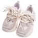 Sznurowane buty sportowe na platformie Beżowe /G3-1 17423 T891/