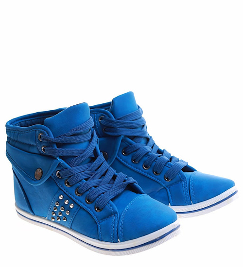 Wysokie niebieskie trampki dziewczęce /G4-1 7952 S192/