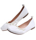Białe elastyczne baleriny damskie /G4-3 16579 T191/