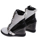 Sznurowane biało czarne trampki sneakersy koturnie /C1-3 18050 T284/