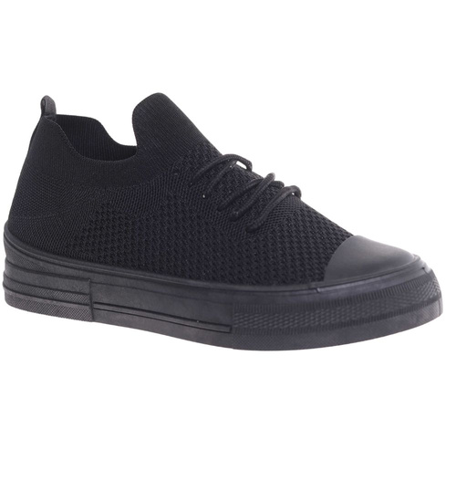 Czarne elastyczne trampki damskie /J5-1 184892 W6/