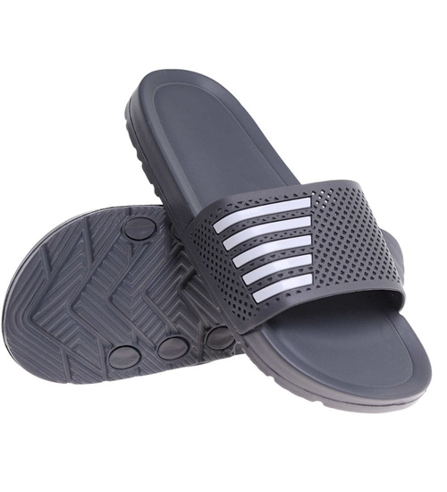 Szare wodoodporne klapki męskie plażowe /E8-1 18370 T188/