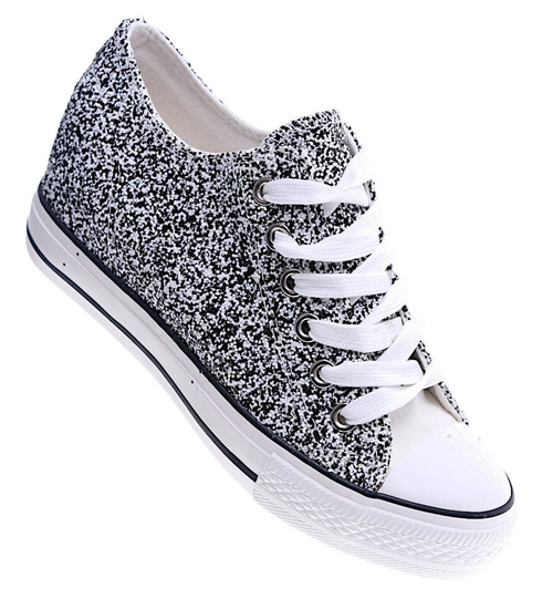 Czarne trampki sneakersy na koturnie /G11-3 13487 T231/