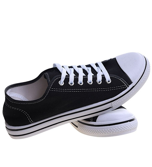 Czarne trampki z niską cholewką /C6-1 13757 T199/